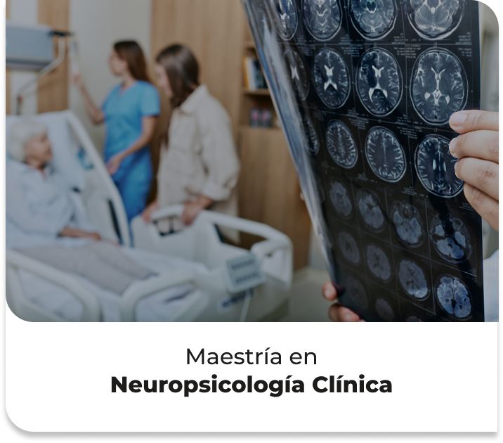 Programa relacionado: Neuropsicología Clínica de UNIS Virtual, radiografías de cerebro y personal de salud con una paciente