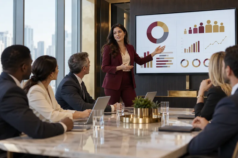 Profesional de recursos humanos revisando indicadores de talento en un tablero de analítica